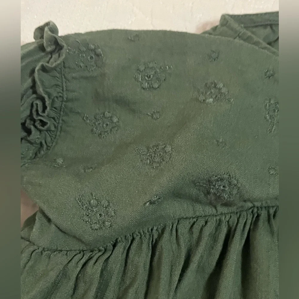 Old Navy Cute Forest Green Toddler Casual Dress Size 4T Fall Long Sleeve Girly
